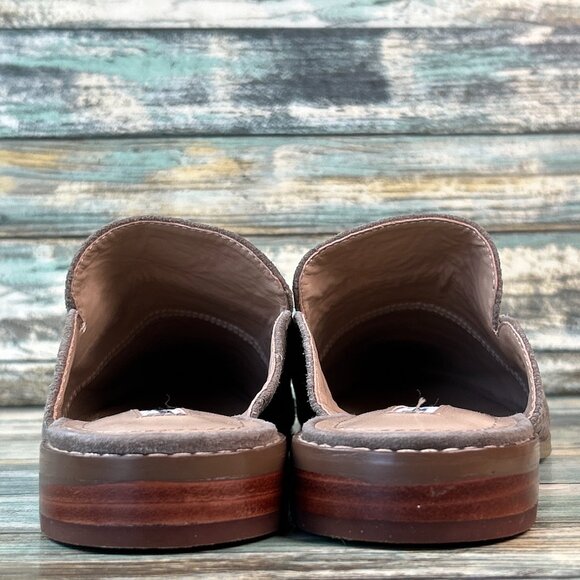 Charles David Porter Mule Womens 7.5M Embossed Gray Leather Pointed Toe Shoes - Picture 5 of 10